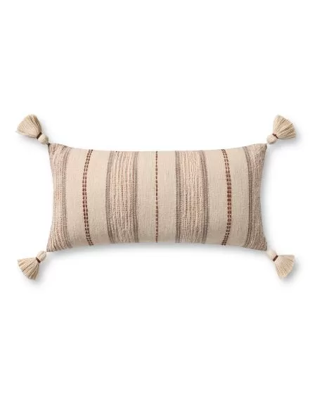 PLL0157 Ivory/Multi 12"x27" Lumbar Pillow