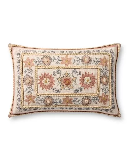 PLL0158 Red/Multi 13"x21" Lumbar Pillow