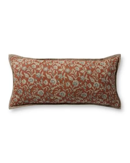 PLL0164 Brick/Multi 12"x27" Lumbar Pillow