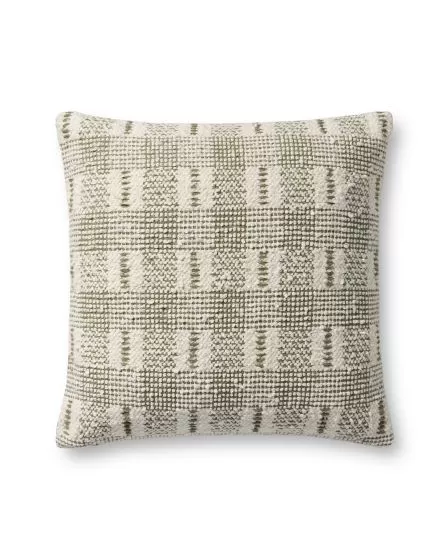 PLL0185 Ivory/Green 18" Pillow