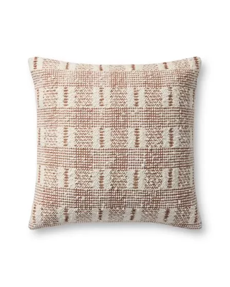 PLL0185 Ivory/Rust 18" Pillow