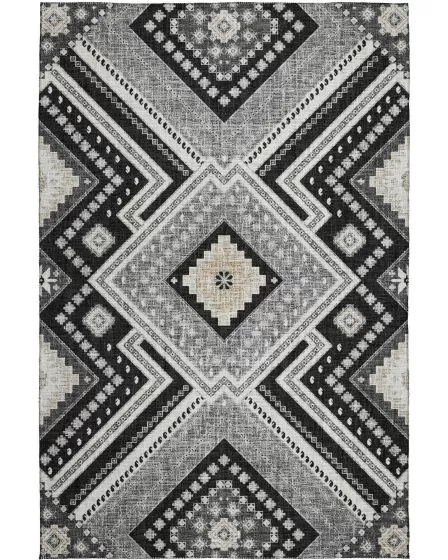 Portico PO5 Black 10'x14' Area Rug