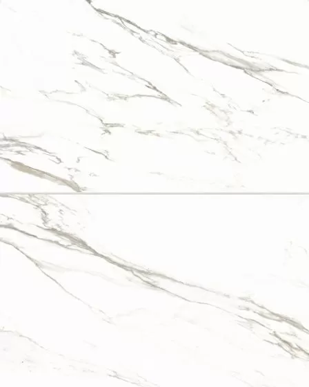 Prati Calacatta Borghini Warm Polished Glazed Porcelain 24"x48" Field TIle