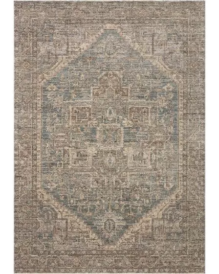 Priscilla PRL-04 Blue/Bark 10'0"x10'0" Square Rug