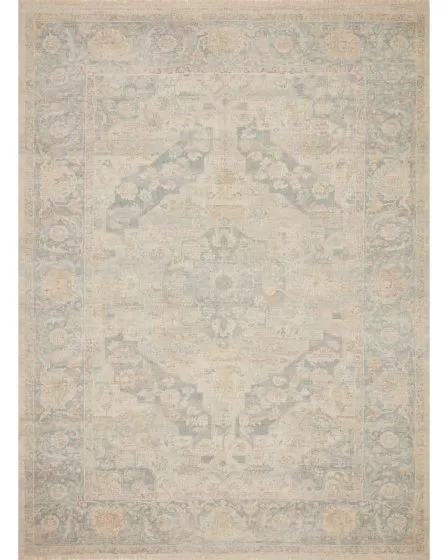 Priya PRY-08 Bone/Bluestone Area Rug