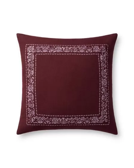 Estee Border PRP0062 Burgundy 22" Pillow