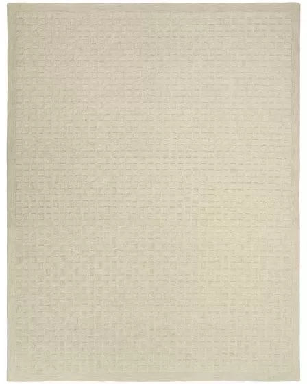 Pure Grids PGR01 Ivory Beige 3'9"x5'9" Area Rug