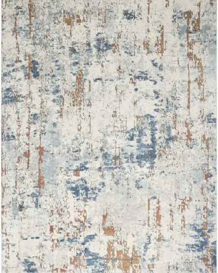 Quarry QUA01 Beige Blue Rust Area Rug