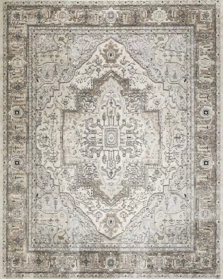 Quarry QUA18 Ivory Grey Taupe 2'2"x3'9" Area Rug