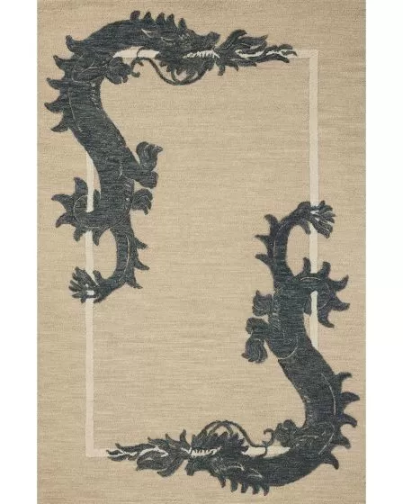 Romi RMI-01 Oatmeal/Midnight 2'3"x3'9" Area Rug