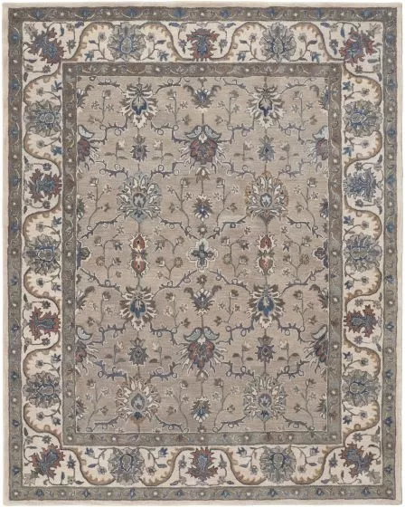 Rylan 8640F Taupe/Ivory/Blue Rug