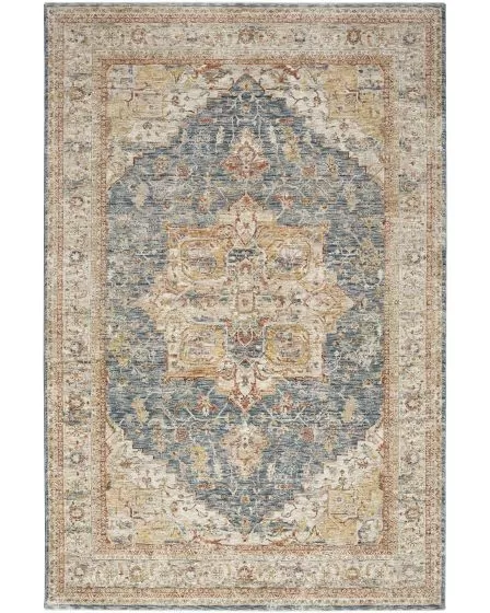 Sahar SHR06 Ivory Blue Area Rug