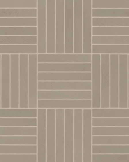 Sahara Taupe Matte Glazed Porcelain 5/8"x4" Crosshatch Mosaic Tile