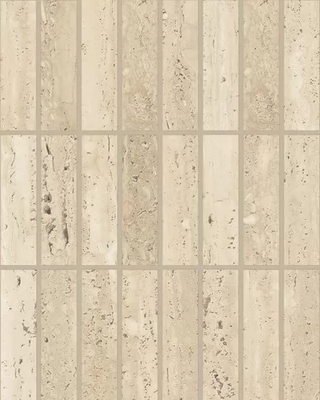 Sensi Roma Cream Satin Glazed Porcelain 1"x4" Straight Set Mosaic Tile