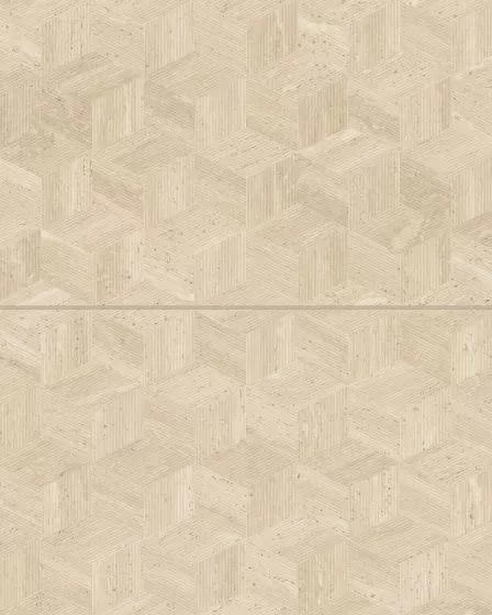 Sensi Roma Cream Satin Glazed Porcelain 24"x48" Cube Deco Tile