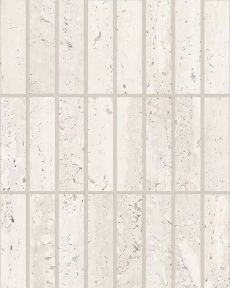 Sensi Roma White Satin Glazed Porcelain 1"x4" Straight Set Mosaic Tile