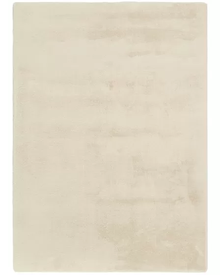 Soft Plush Rabbit Fur SFF01 Beige 4'x6' Area Rug