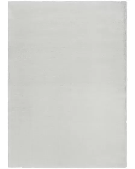 Soft Plush Rabbit Fur SFF01 Silver 4'x6' Area Rug