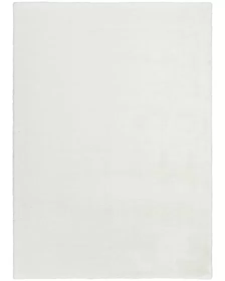 Soft Plush Rabbit Fur SFF01 White 4'x6' Area Rug