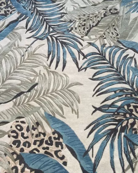 Sparta Ivory/Blue Leopard Area Rug