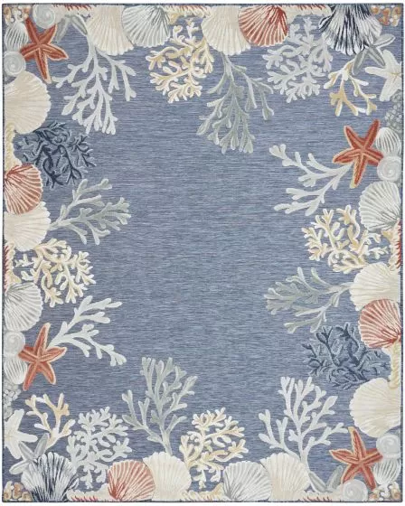 Suncoast SNC04 Denim Multicolor 4'x6' Area Rug
