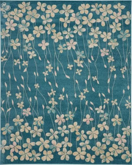 Tranquil TRA04 Turquoise Area Rug