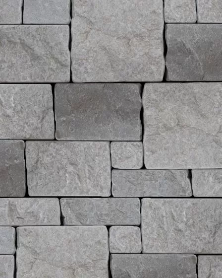Tumbled Ledgers Grey Natural Stone 8"x22" Marble Ledger Tile
