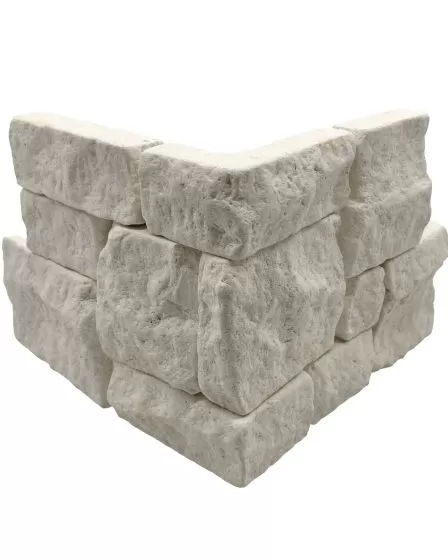 Tumbled Ledgers Light Beige Natural Stone 8"x18" Limestone Ledger Corner Tile