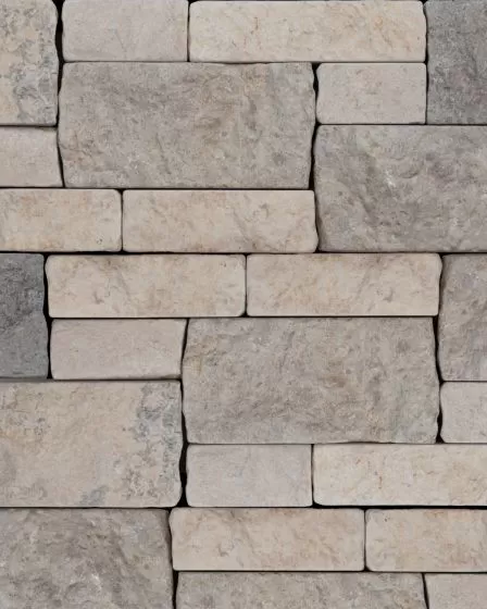 Tumbled Ledgers Mixed Beige and Grey Natural Stone 8"x22" Limestone Ledger Tile