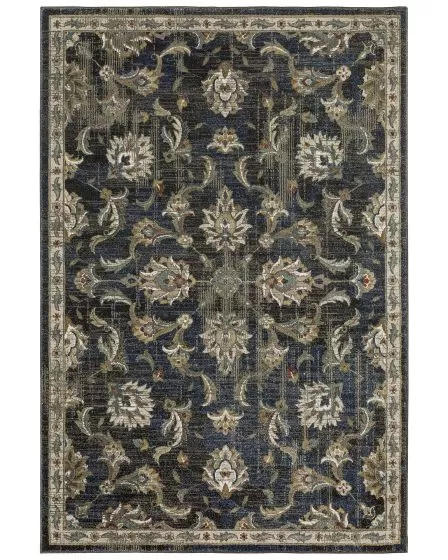 Venice 4333b Charcoal/Blue Area Rug