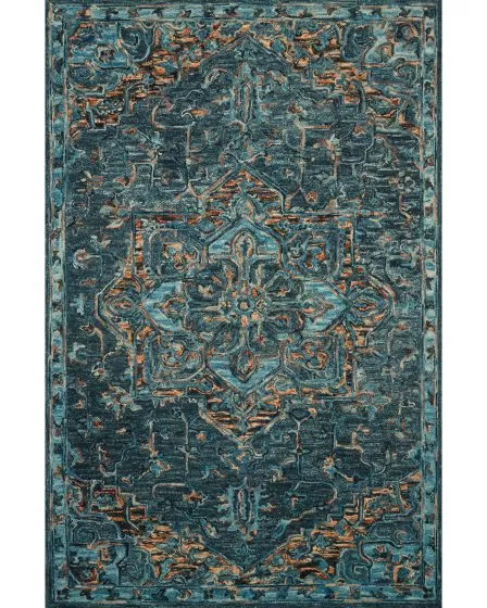 Victoria VK-15 Teal/Multi Area Rug