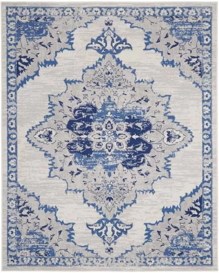 Whimsicle WHS14 Ivory Blue Area Rug
