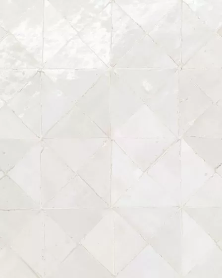 Zagora Blanc Glossy Glazed Ceramic Triangle Mosaic Tile