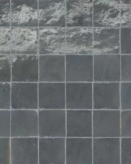 Zagora Charcoal Glossy Glazed Ceramic 2"x2" Mosaic Tile