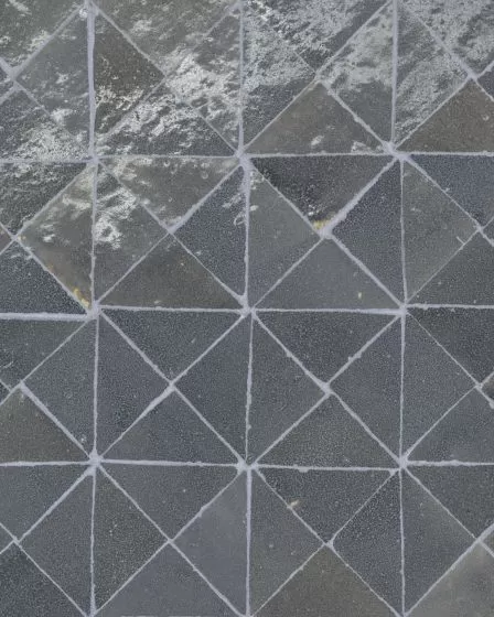 Zagora Charcoal Glossy Glazed Ceramic Triangle Mosaic Tile
