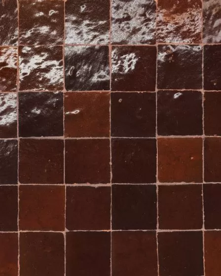 Zagora Maroon Glossy Glazed Ceramic 2"x2" Mosaic Tile