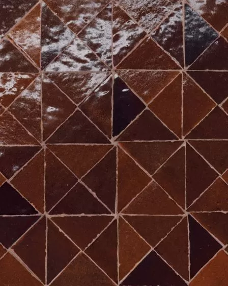 Zagora Maroon Glossy Glazed Ceramic Triangle Mosaic Tile