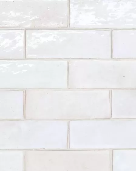 Zagora Neige Blanc Glossy Glazed Ceramic 2"x6" Field Tile