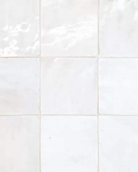 Zagora Neige Blanc Glossy Glazed Ceramic 4x4" Field Tile