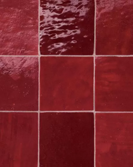 Zagora Rouge Glossy Glazed Ceramic 4x4" Field Tile