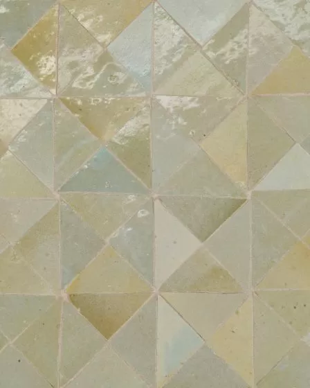 Zagora Vert Gris Glossy Glazed Ceramic Triangle Mosaic Tile