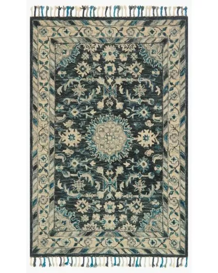 Zharah ZR-02 Teal/Grey Area Rug