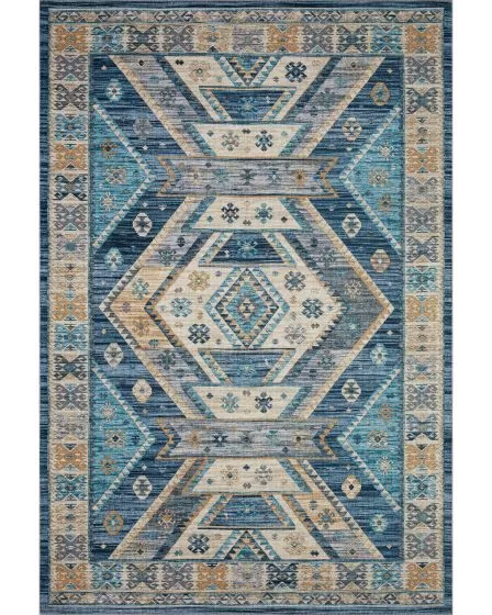 Zion ZIO-02 Ocean/Gold Area Rug