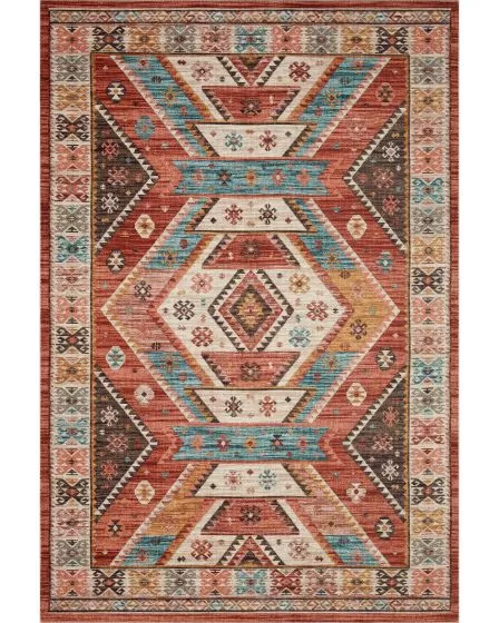 Zion ZIO-05 Red/Multi Area Rug