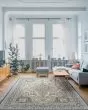 Old World Floral Tabriz Alabaster/Blue Rug