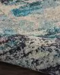 Celestial CES02 Ivory/Teal Blue 2'2"x7'6" Runner Rug