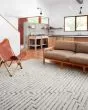 Hagen HAG-03 White/Sky 2'7"x7'8" Runner Rug