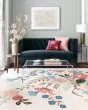 Les Fleurs LES-04 Ivory/Multi 2'3"x3'9" Area Rug