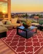 Meridian 1295r Red/Ivory Area Rug