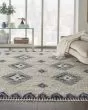 Oslo Shag OSL03 Ivory/Blue Area Rug